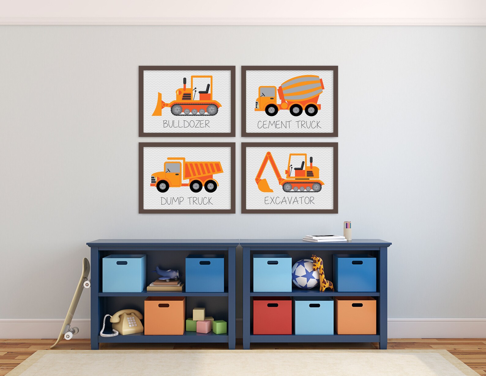 Construction Art Kids Wall Art Construction Decor | Etsy