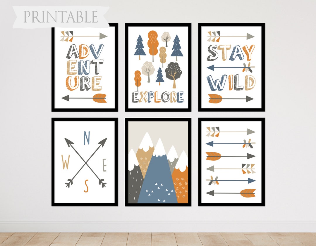 Mountain Nursery Wall Art Toddler Wall Art Boy Room Decor Etsy