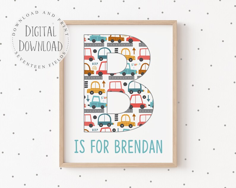 Car Prints for Nursery Decor for Boys Car Room Decor Etsy