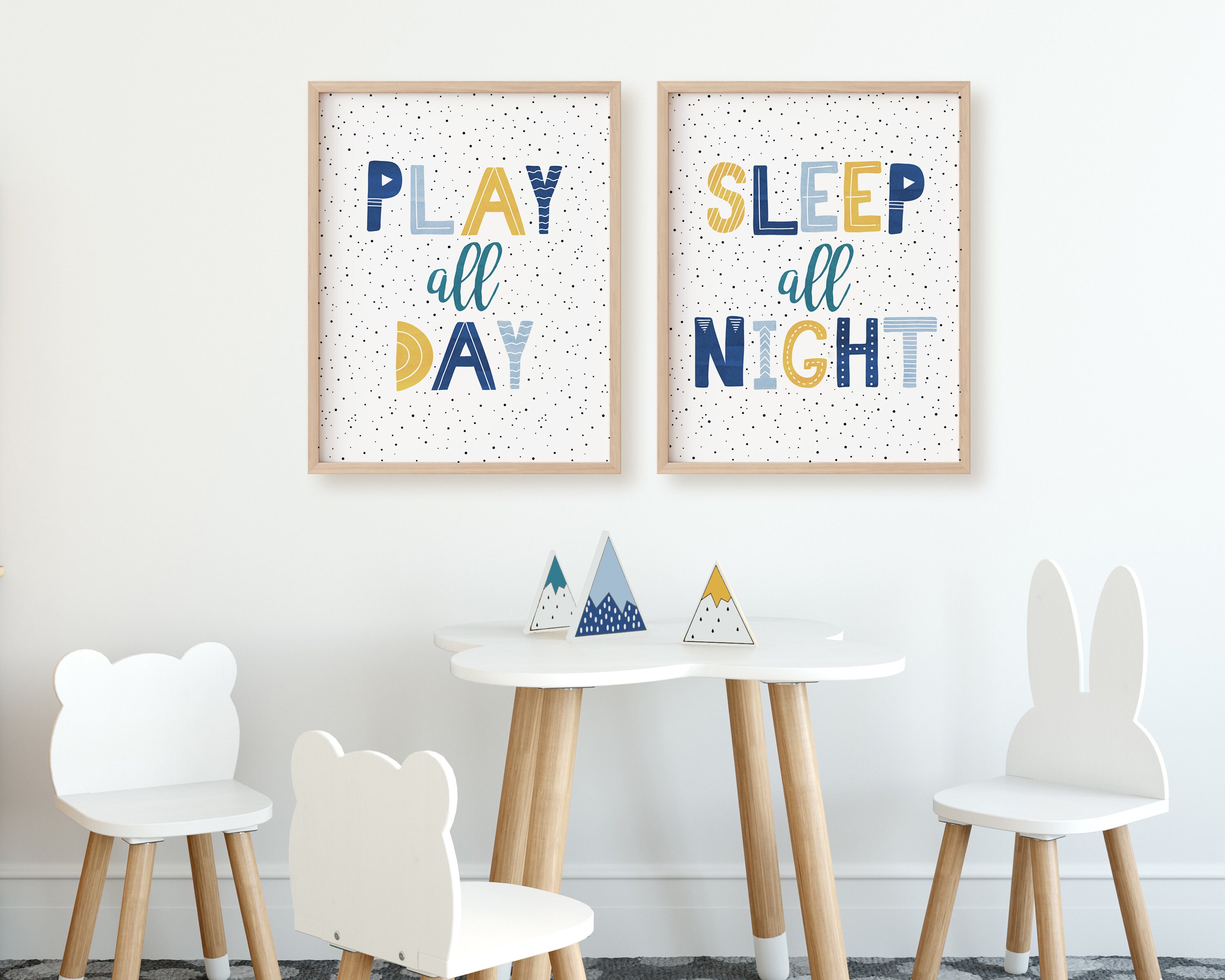 Playroom Wall Art Set of 2 Toddler Prints Nursery Posters Etsy