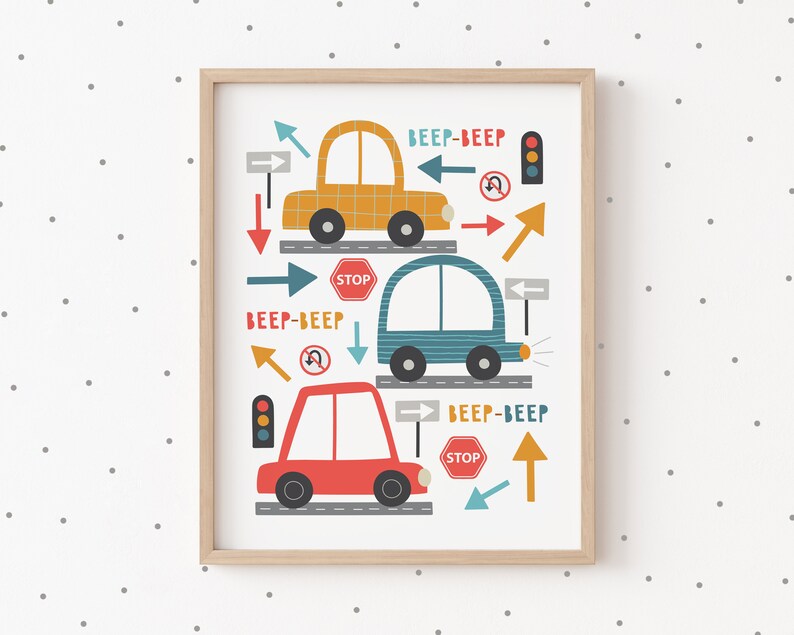 Car Prints for Nursery Decor for Boys Car Room Decor Etsy