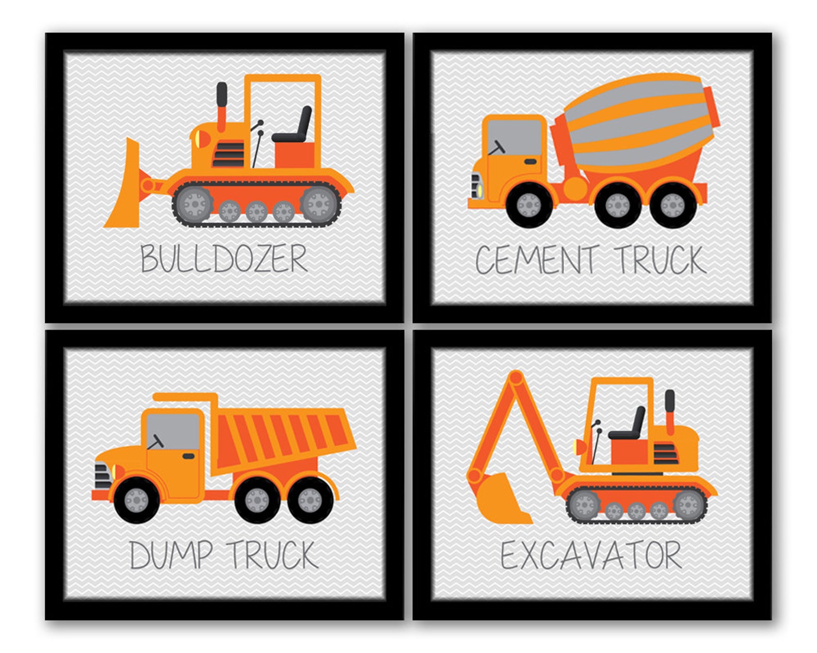 Construction Art Kids Wall Art Construction Decor Etsy