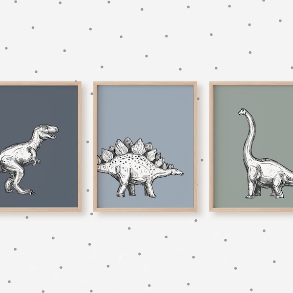 Dinosaur Prints, Boy Nursery Decor, Printable Dinosaur Wall Art, Toddler Dinosaur Gifts, Dinosaur Decor, Nursery Wall Art, Boys Bedroom