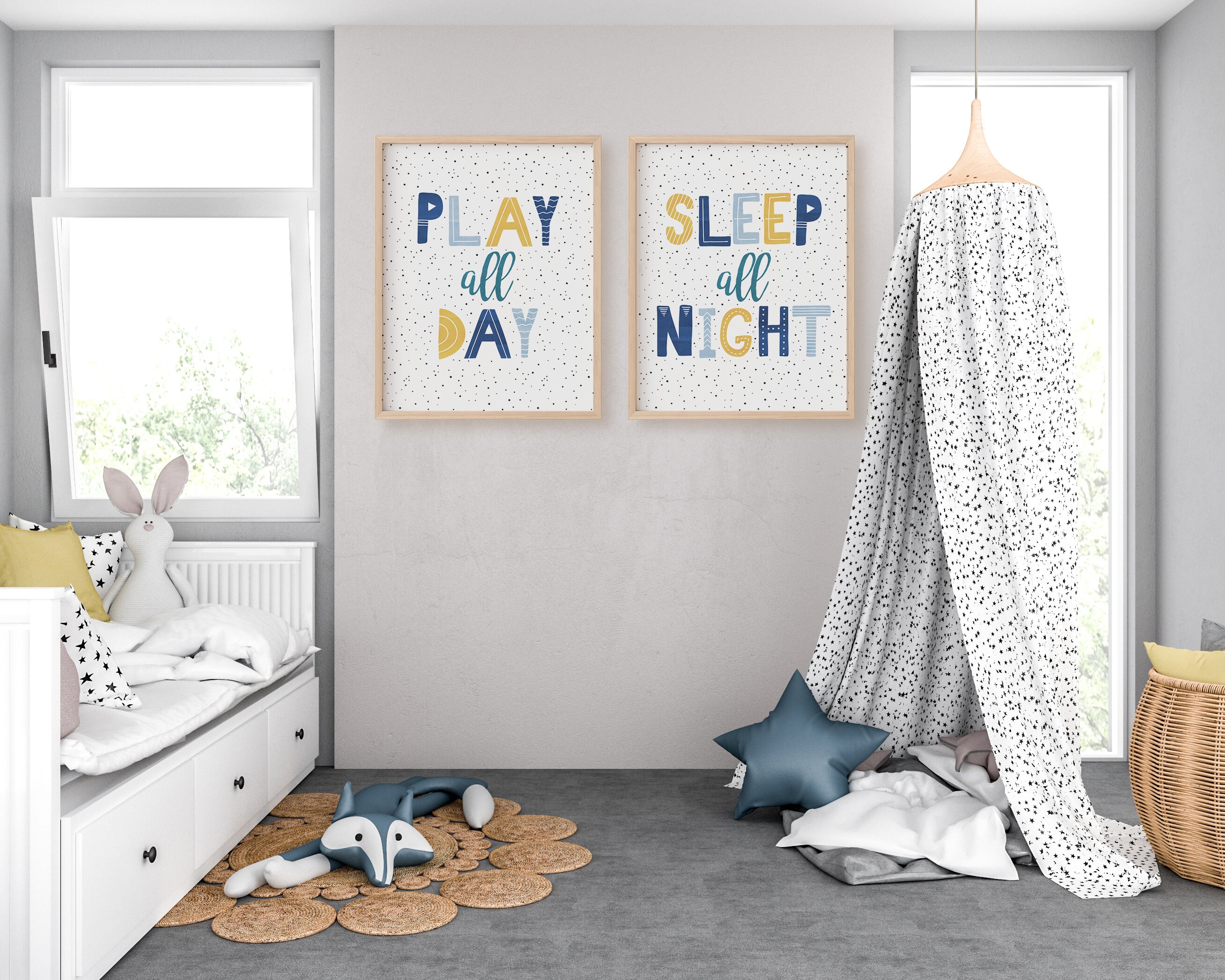 Playroom Wall Art Set of 2 Toddler Prints Nursery Posters | Etsy