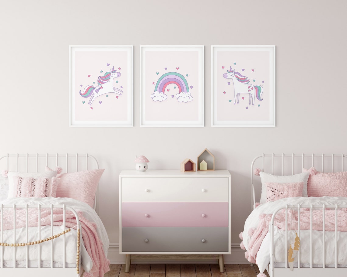 Unicorn Wall Art for Toddler Girls Room Unicorn Print | Etsy
