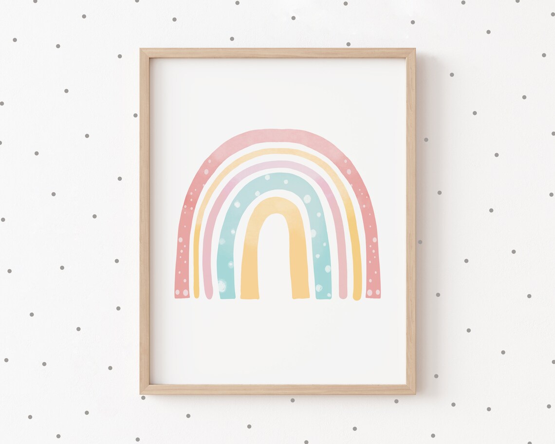 Rainbow Prints Rainbow Wall Art Set of 3 Rainbow Nursery Etsy