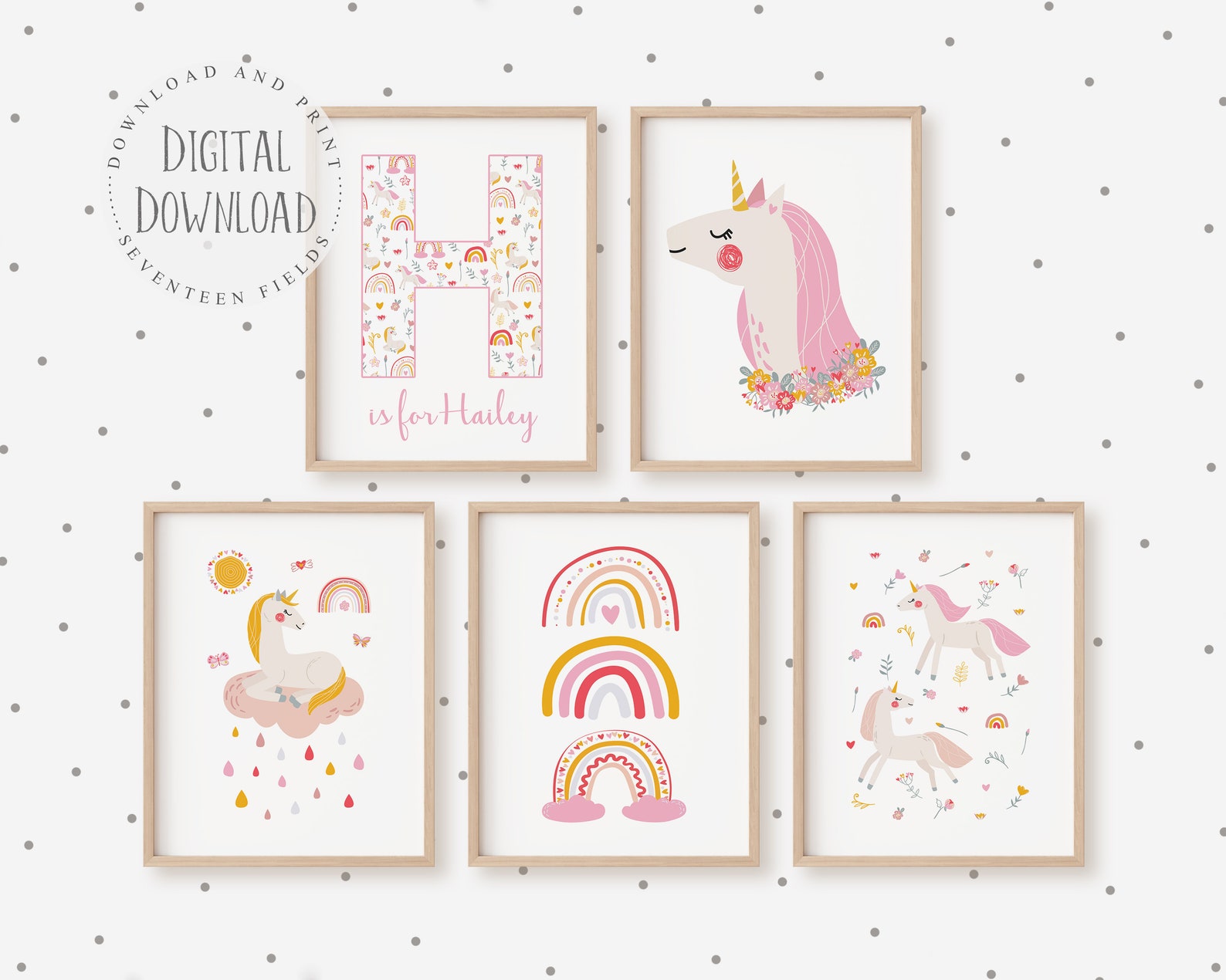 Unicorn Wall Art Unicorn Wall Decor Printable Nursery Decor - Etsy