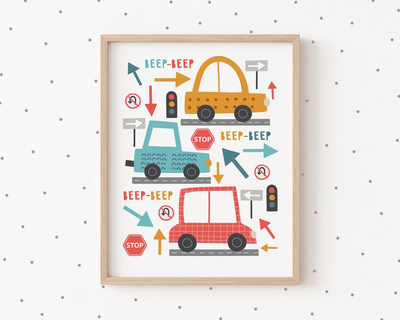Car Prints for Nursery Decor for Boys Car Room Decor Etsy
