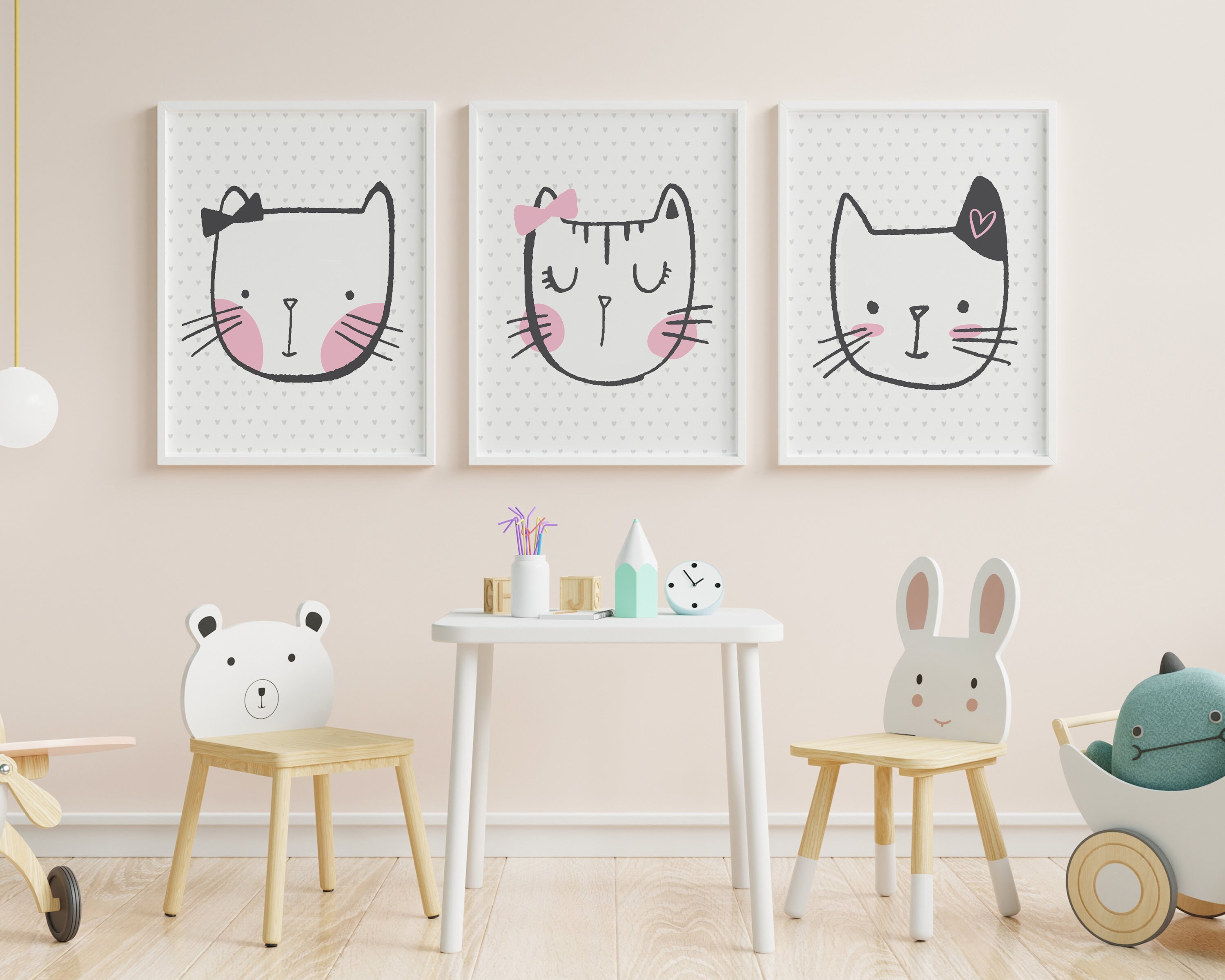Cat Nursery Decor Tween Girl Room Decor Cat Decor for Kids Etsy