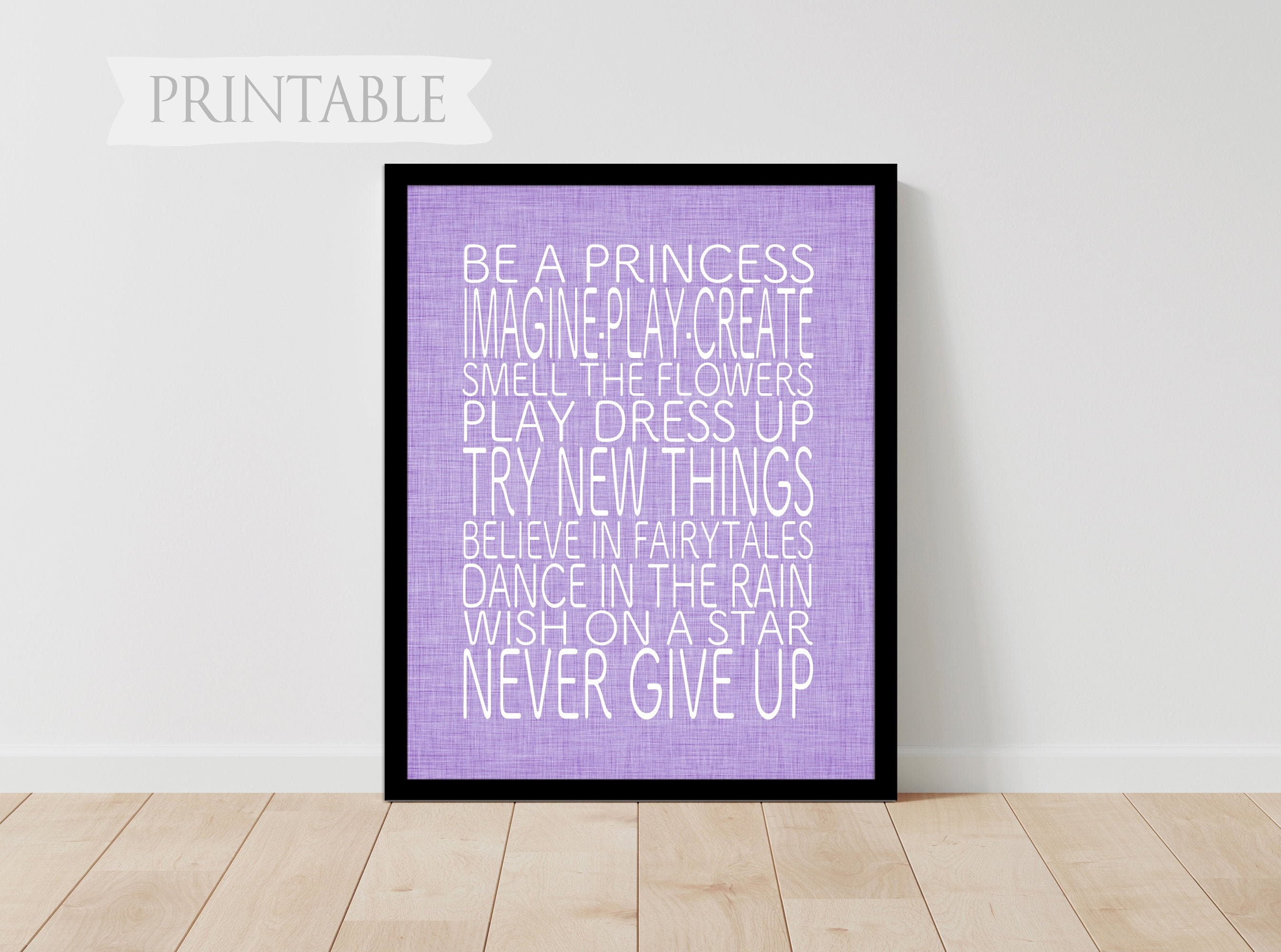 Prinzessin Zimmer Dekor für Mädchen Regeln Druck Spielzimmer | Etsy