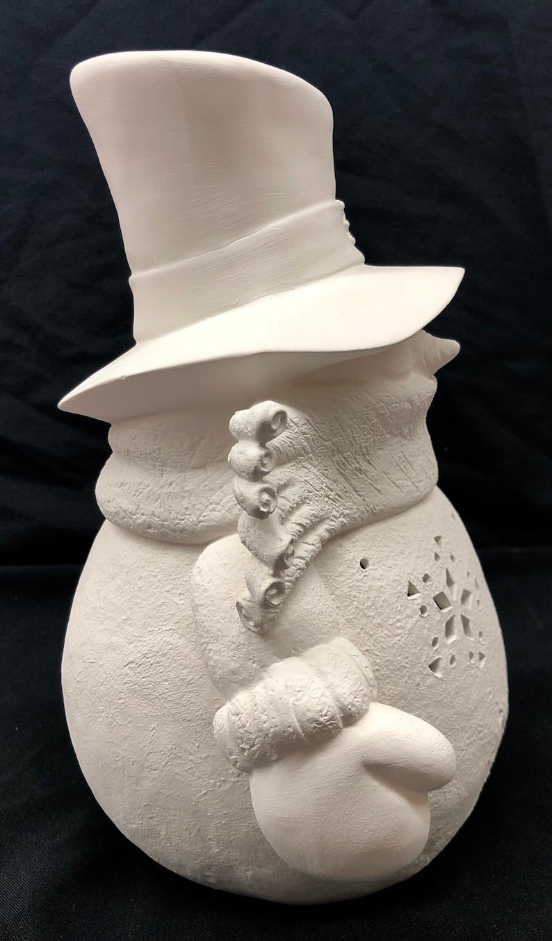 Ceramic Snowman Snowman Ready to Paint Ceramic Bisque Etsy