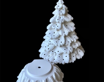 Ceramic Christmas Tree - DIY Tree Painting - Sierra Spruce Ceramic Bisque Christmas Tree - 17 Inch Ceramic Tree - Christmas Tree With Lights