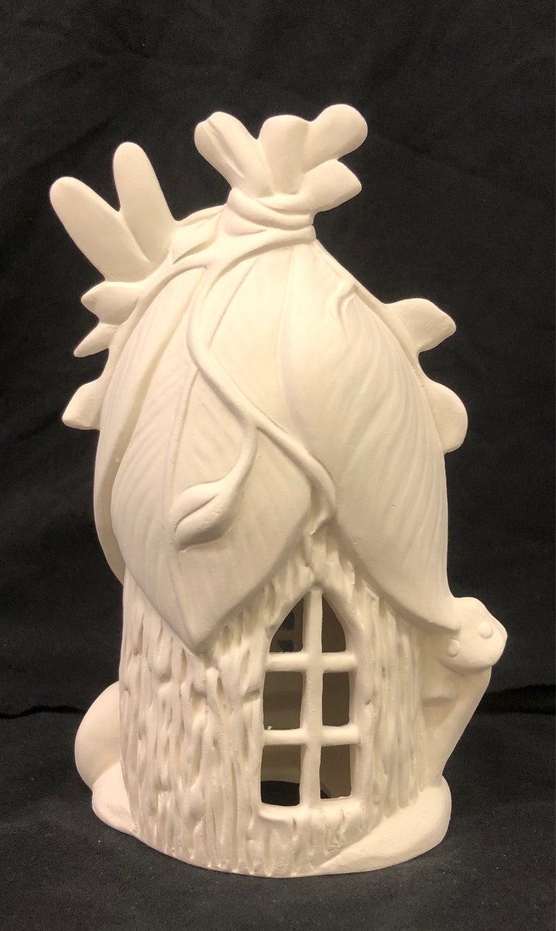 Dragonfly Villa Fairy House 8 x 5 Ceramic Bisque Ready to Paint