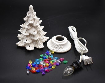 Ceramic Christmas Tree: Ready To Paint, 7 Inch with Lights