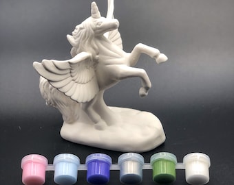 Paint At Home Kit - Pegasus - Paint Your Own Pegasus - DIY Kit - Art Therapy - Ceramic Bisque - Unicorn - Alicorn