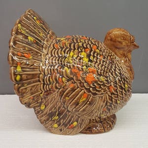 Ceramic Turkey Thanksgiving Turkey Ceramic Turkey Decoration Large Ceramic Turkey Thanksgiving Centerpiece Hand Glazed Turkey image 6