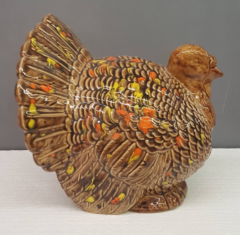 Ceramic Turkey Thanksgiving Turkey Ceramic Turkey Decoration Large Ceramic Turkey Thanksgiving Centerpiece Hand Glazed Turkey image 6