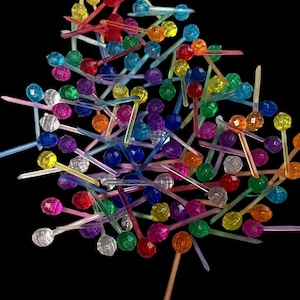 250 keramische boomverlichting - grote plastic pennen met gefacetteerde randen - 250 stuks - veelkleurige lampjes voor keramische kerstbomen - keramische boom