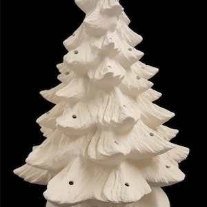 DIY Nowell Ceramic Christmas Tree Kit - Ready To Paint - Vintage Style - 17 Inch Tree - Tree With Base