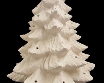 Kit fai da te per albero di Natale in ceramica: stile vintage, albero da 17 pollici con base