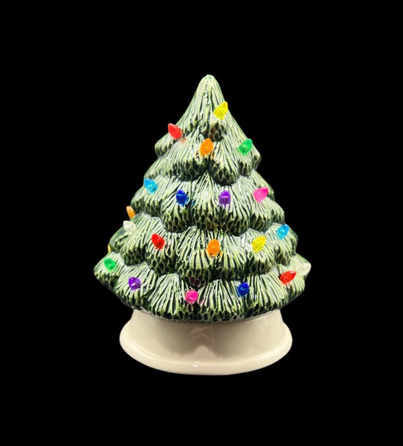 Small Ceramic Tree With White Base 5 Inch Ceramic Christmas Etsy