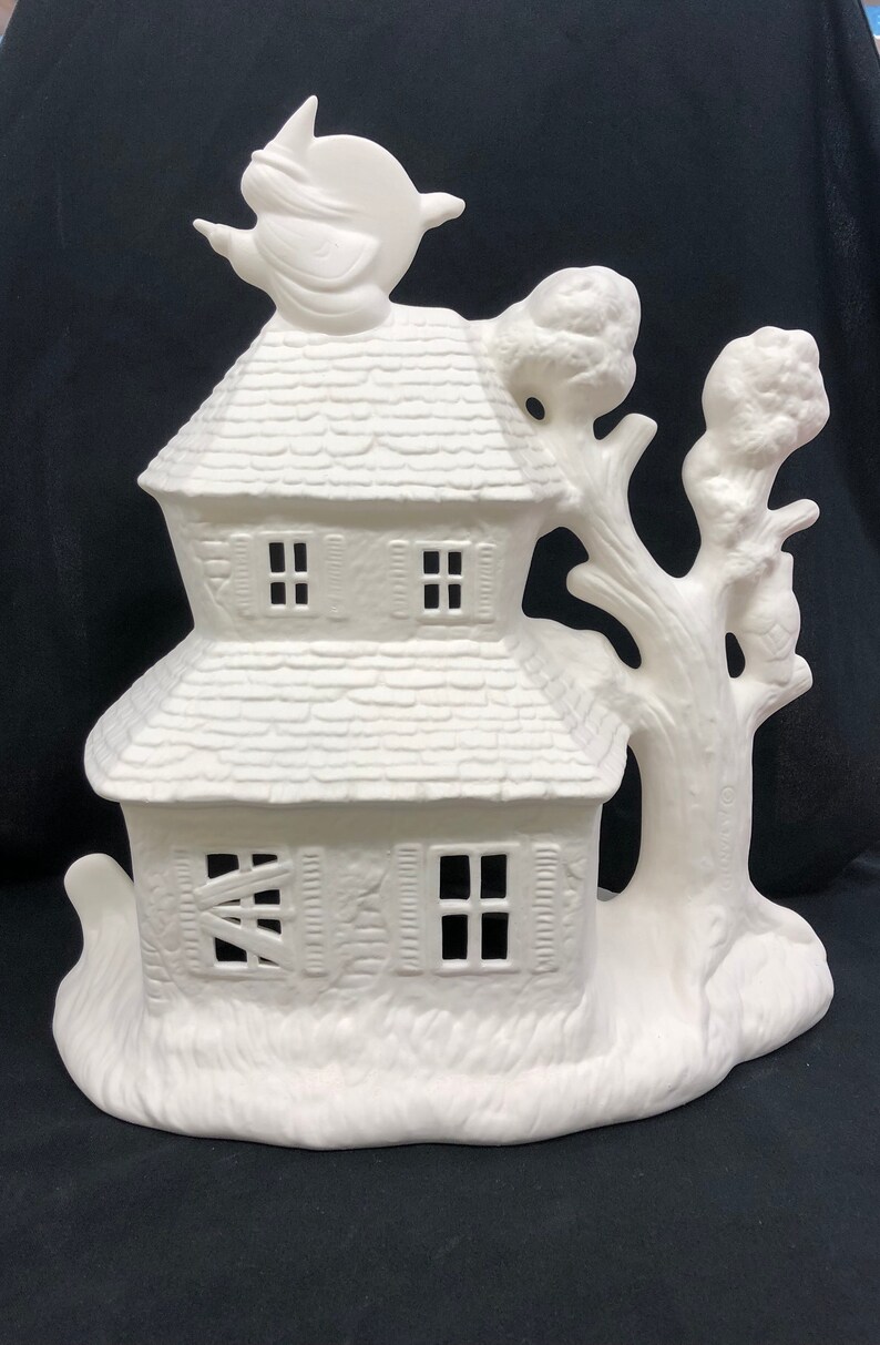 Ceramic Haunted House Ceramic Bisque House Bisque Ceramic Etsy