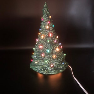 Ceramic Christmas Tree - 12 Inch Ceramic Tree - Doc Holliday Christmas Tree - Glazed Tree - Modern Ceramic Christmas Tree - Lights Glued In