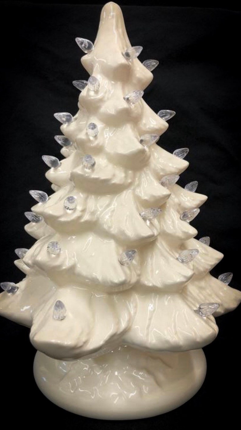 Ceramic Christmas Tree 13 Inches Ivory Ceramic Christmas Etsy