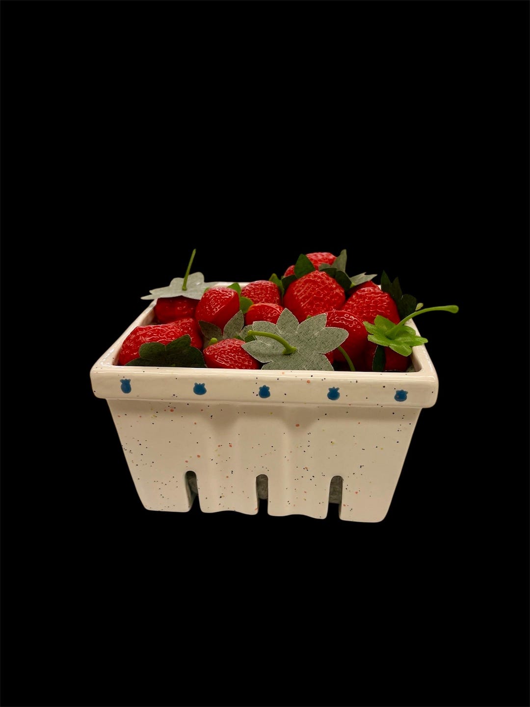 Ceramic Berry Basket White Basket With Fruit Details Blueberry