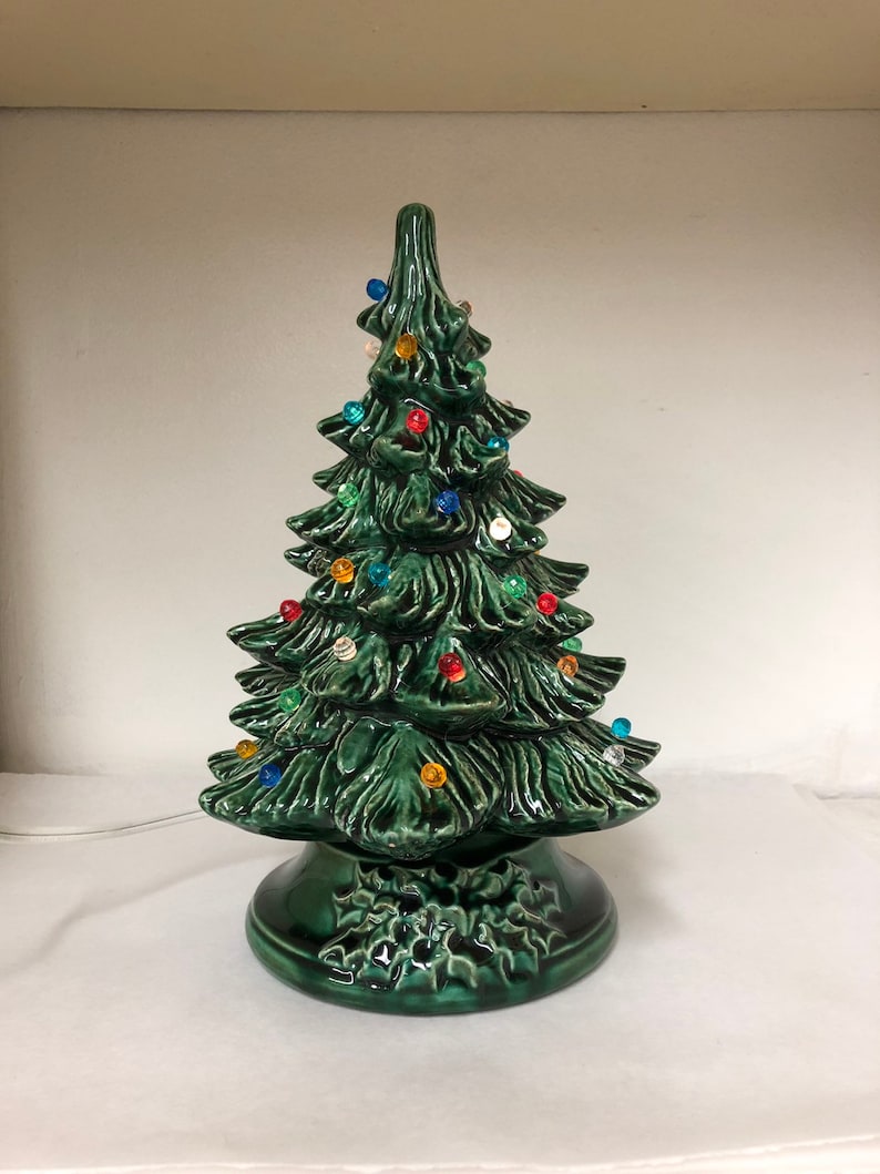Ceramic Christmas Tree Multicolored Pin Lights Lights Etsy