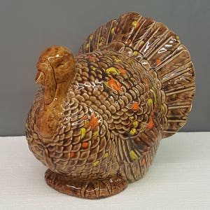 Ceramic Turkey Thanksgiving Turkey Ceramic Turkey Decoration Large Ceramic Turkey Thanksgiving Centerpiece Hand Glazed Turkey image 3