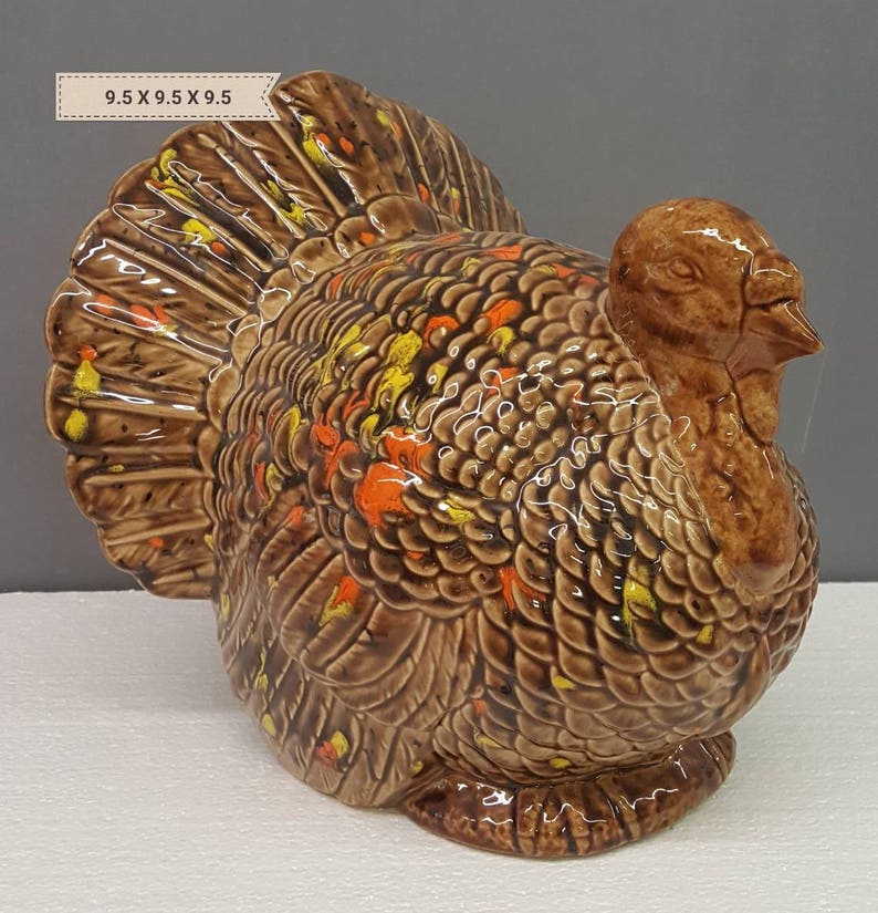 Ceramic Turkey Thanksgiving Turkey Ceramic Turkey Decoration Large Ceramic Turkey Thanksgiving Centerpiece Hand Glazed Turkey image 1