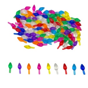 100 wielokolorowych ceramicznych lampek choinkowych – małe żarówki skręcane