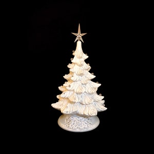Light Blue Ceramic Christmas Tree - Blue Tree - Ceramic Tree With Pin Lights - 9.5 Inches - Ceramic Christmas Tree - Sheer Blue Tree - Clear
