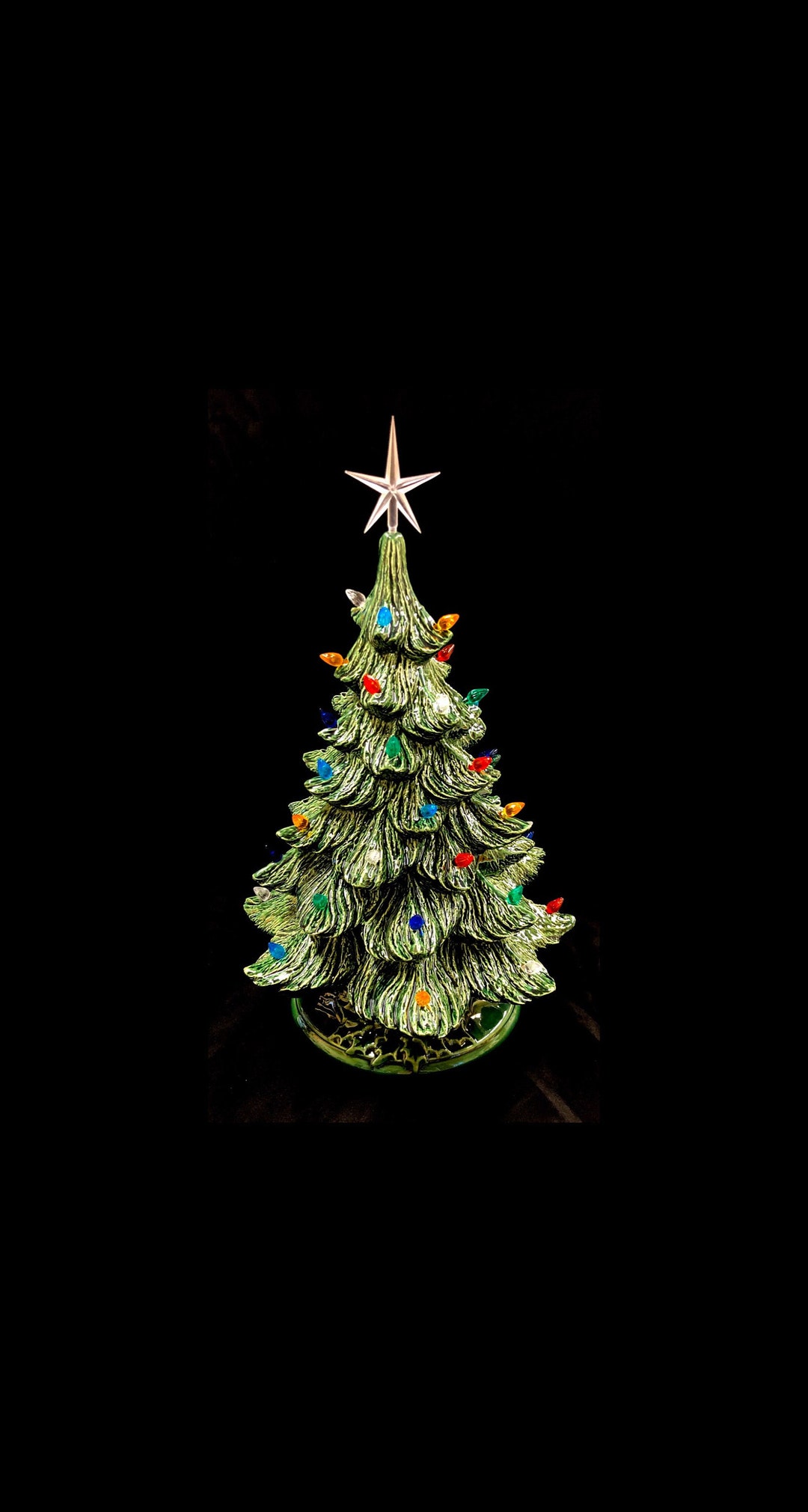 Handcrafted Ceramic Christmas Tree With Lights & Star - 19” - Etsy