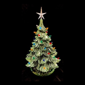 Ceramic Tree With Lights - Ceramic Christmas Tree - 19” - Ceramic Tree 19” Tall With Star - Large Tree - Ceramic Tree Lights and Star