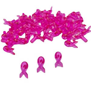 Luci per alberi in ceramica con nastro rosa - 30 luci in plastica con nastro rosa per alberi in ceramica - Luci per la consapevolezza del cancro al seno - Albero del cancro al seno