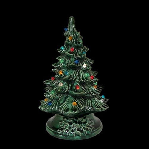 Ceramic Christmas Tree Multicolored Pin Lights Lights Etsy