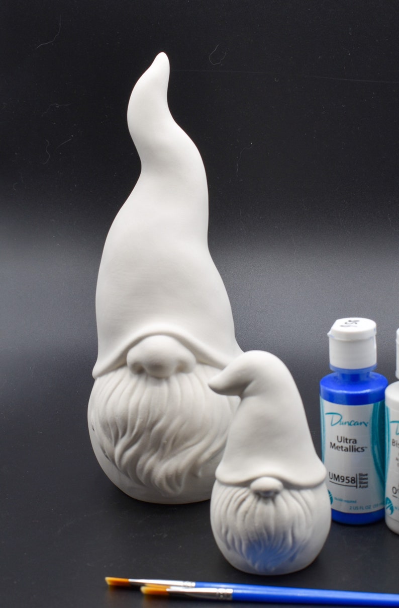 DIY Paint Kit Gnome Figurines Paint 2 Gnomes Ceramic Etsy