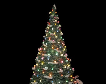 Ceramic Christmas Tree - Doc Holliday Tree With SNOW - Ceramic Tree 18” - Large Ceramic Tree -  Ceramic Christmas Tree - Ceramic Tree