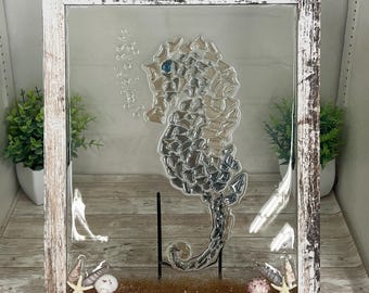 Handmade Seahorse Resin Art – Beach Decor (11x14)