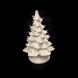 Ceramic Christmas Tree - 12 Inches- Ivory Ceramic Christmas Tree 12 Inches Tall - Ceramic Tree - Christmas