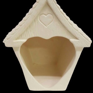 Ceramic Birdhouse - Heart Birdhouse - Birdhouse - Ready to paint ceramic birdhouse - U-Paint ceramic bisque birdhouse - Bird feeder - Spring