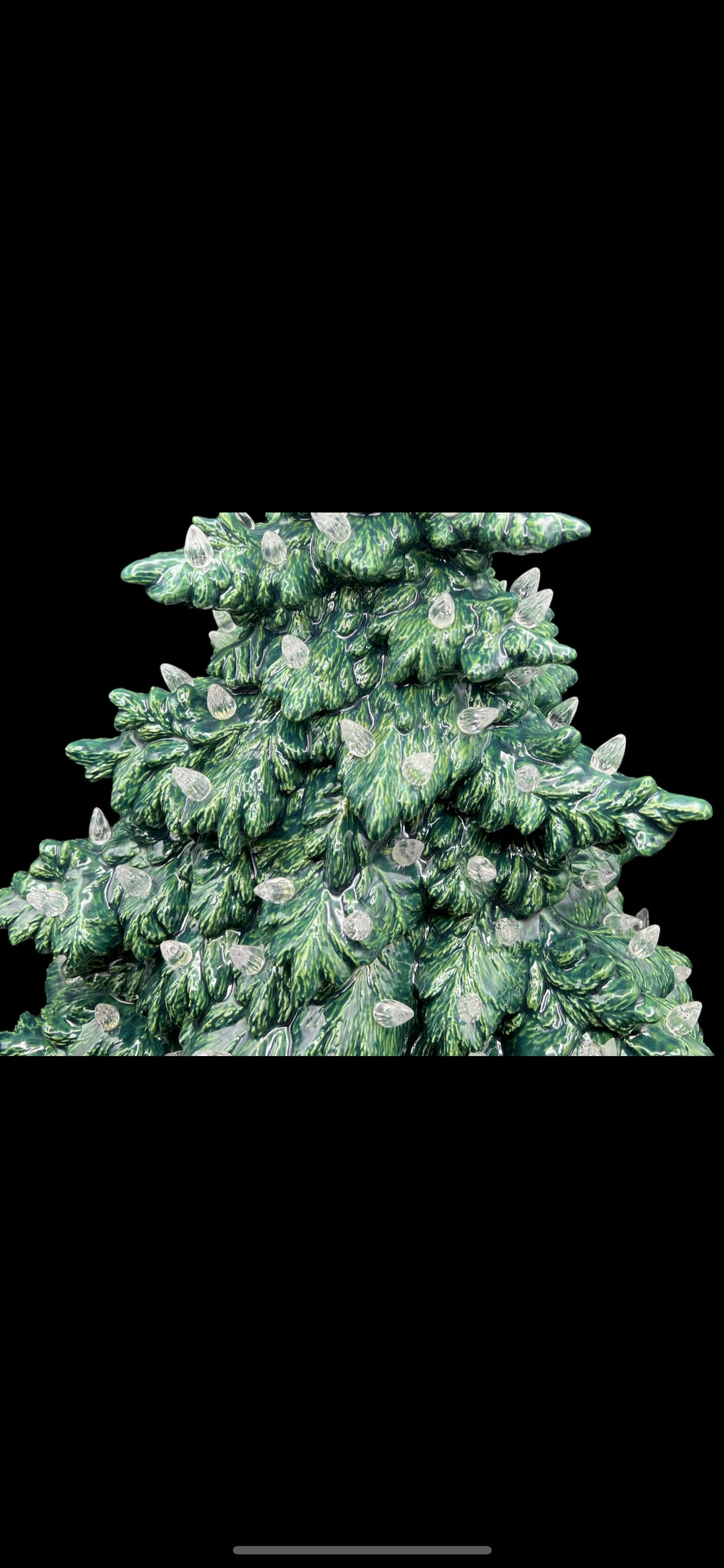 緑の陶器製クリスマスツリー：フレイザースタイル、接着ライト - Etsy 日本