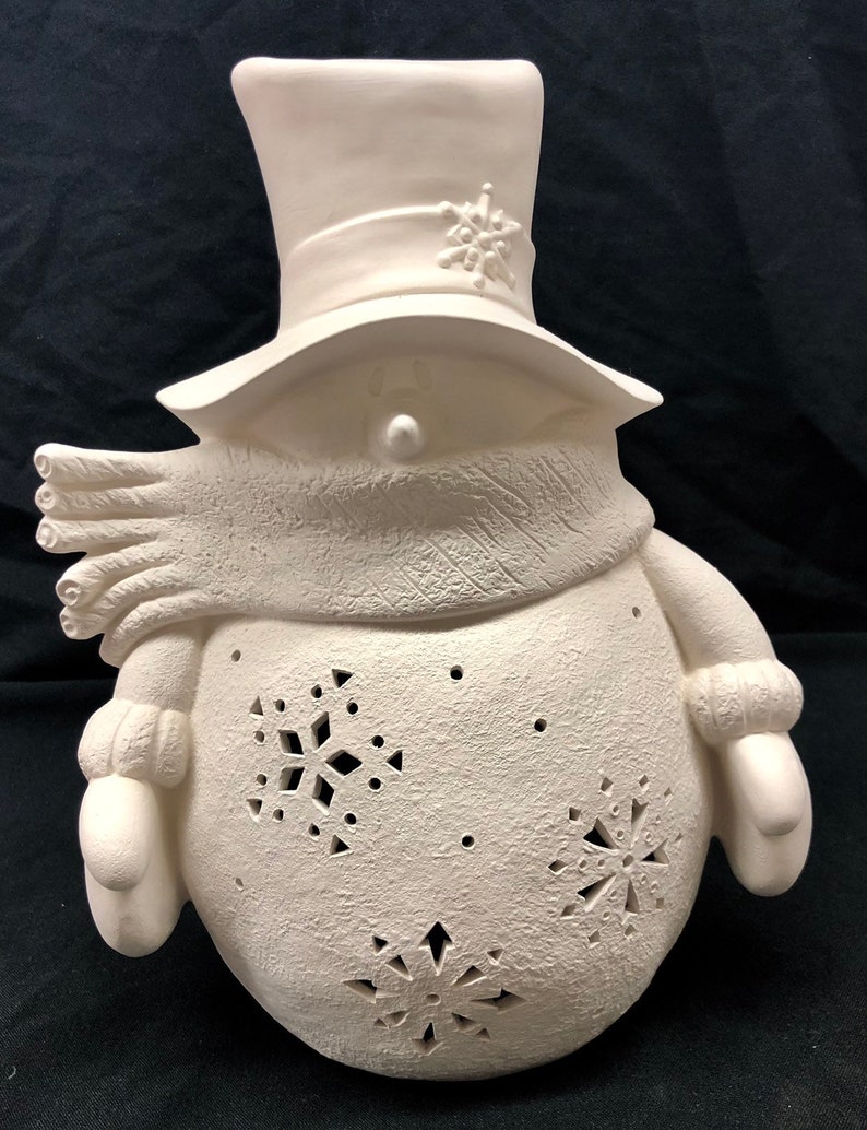Ceramic Snowman Snowman Ready to Paint Ceramic Bisque Etsy