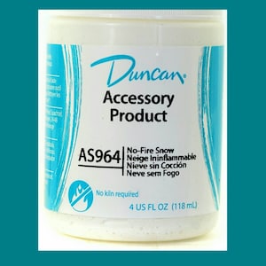 Duncan No Fire Snow - Snow - Snow Paint - AS 964 - 4 Ounce Jar - No Fire Paint - Snow - Project Finishing Snow- Ceramic Snow - Duncan Paint