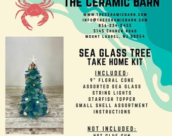 Sea Glass Tree Kit With Shells And Starfish Topper DIY Kit