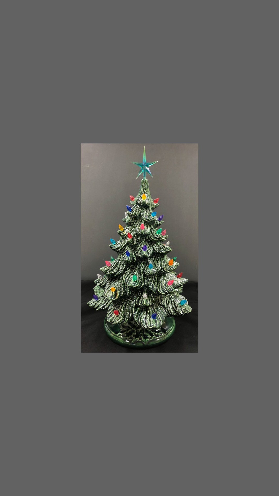 Ceramic Christmas Tree - Aqua Aurora Star - Etsy