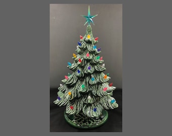 Ceramic Christmas Tree - Aqua Aurora Star
