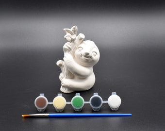 Sloth - DIY Paint Kit - Sloth Figurine - Paint A Sloth - Ceramic Sloth - Ceramic Bisque- Bisque - Paint Your Own - Sloth- Paint Your Own